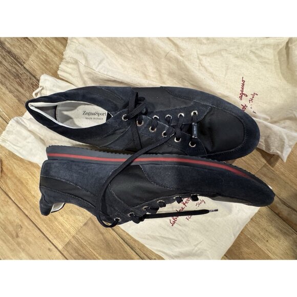 Ermenegildo Zegna Men Shoes Black/Navy Lace Up Sneaker Size 13 US Made in Italy main image 5